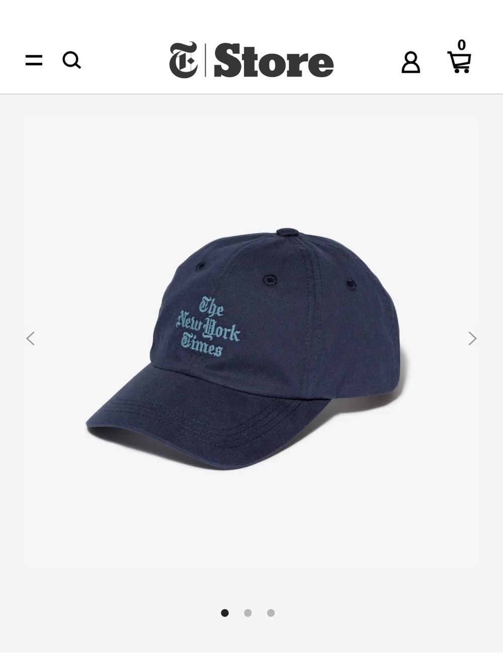 The New York Times - Stacked Logo Baseball Cap – Navy